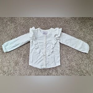 Classic Prep White Ruffled Kids Shirt size 4T